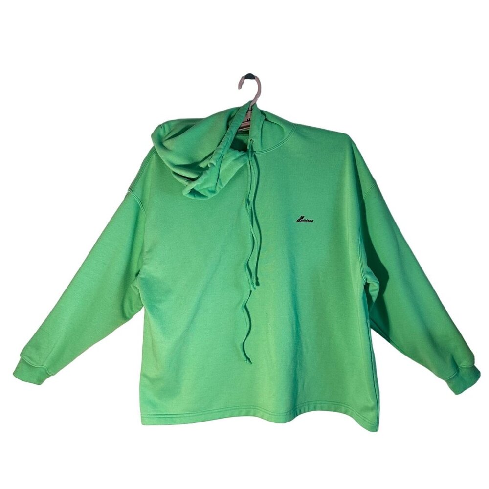 We11done Graphic Oversized Small Ex-Boyfriend Green Hooded T-Shirt/Sweatshirt
